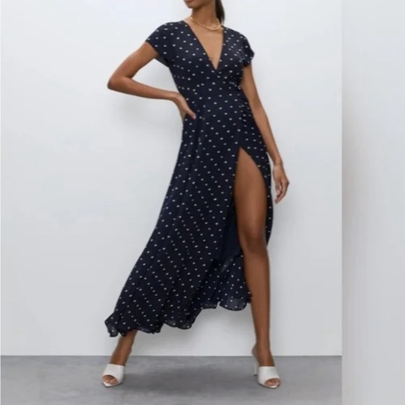 Babaton Lexia polka-dot wrap dress. - Picture 6 of 6
